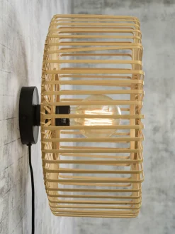 Good&Mojo Wandlamp Bromo bamboe Ø 40 naturel S