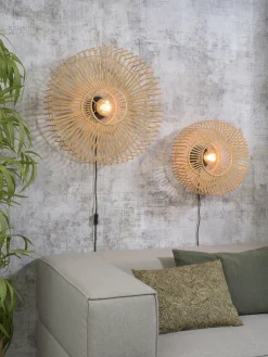Good&Mojo Wandlamp Bromo bamboe Ø 40 naturel S