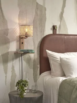 Good&Mojo Wandlamp Java met plank naturel