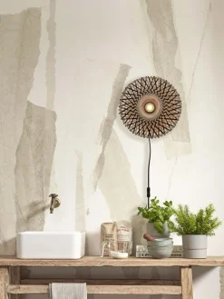 Good&Mojo Wandlamp Kalimantan XS 30cm zwart naturel