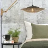 Good&Mojo Wandlamp Kalimantan naturel Ø60 zwart naturel L