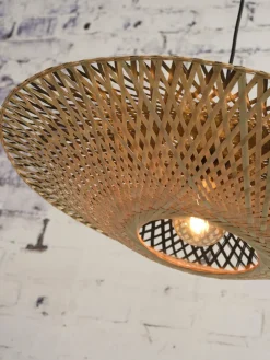 Good&Mojo Wandlamp Kalimantan naturel Ø60 zwart naturel L