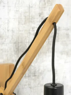 Good&Mojo Wandlamp Kalimantan bamboe naturel Ø44 zwart naturel S