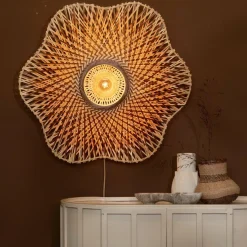 Good&Mojo Wandlamp Madura bamboe ø87x20cm naturel bruin L