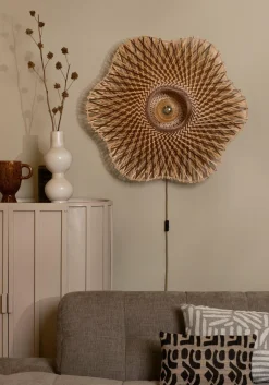 Good&Mojo Wandlamp Madura bamboe ø87x20cm naturel bruin L