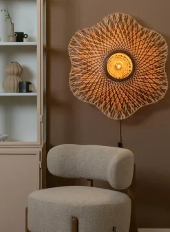 Good&Mojo Wandlamp Madura bamboe ø87x20cm naturel bruin L