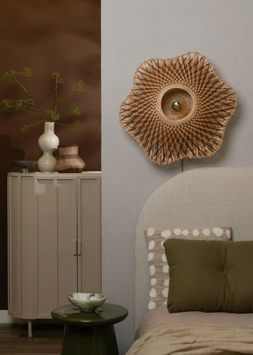 Good&Mojo Wandlamp Madura bamboe ø60x15cm naturel bruin M