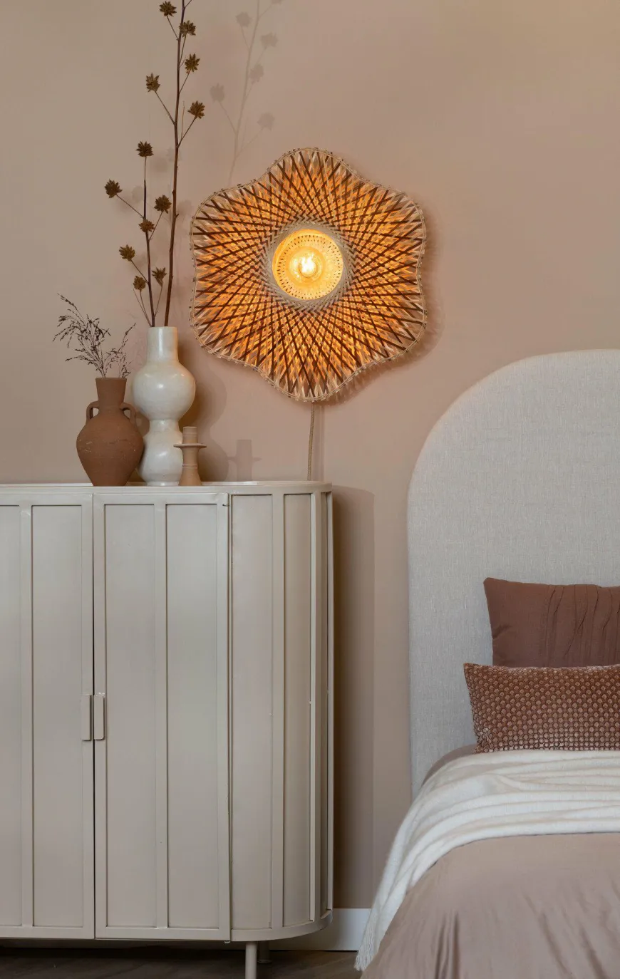 Good&Mojo Wandlamp Madura bamboe ø60x15cm naturel bruin M