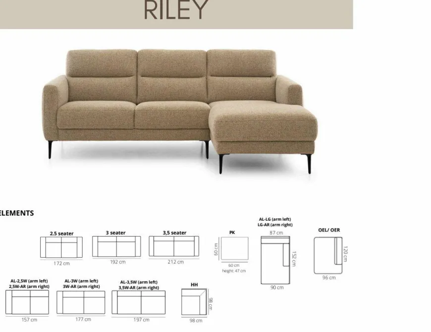 Het Anker Bank Riley - Vele opstellingen en kleuren mogelijk