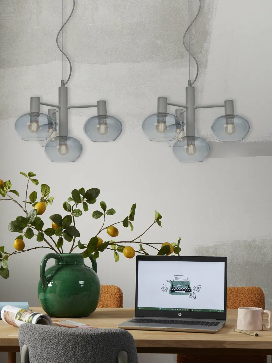 it's about RoMi Hanglamp Bologna 4-arm kleurverl. lichtgrijs