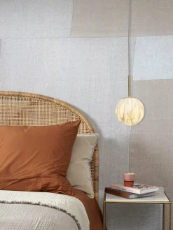 it's about RoMi Hanglamp glas/ijzer Carrara bol wit marmerprint/goud S