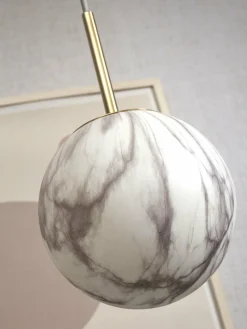 it's about RoMi Hanglamp glas/ijzer Carrara bol wit marmerprint/goud S