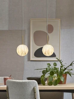 it's about RoMi Hanglamp glas/ijzer Carrara bol wit marmerprint/goud S