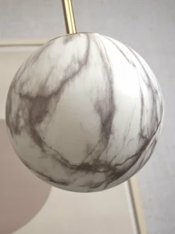 it's about RoMi Hanglamp glas/ijzer Carrara bol wit marmerprint/goud M