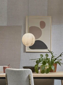 it's about RoMi Hanglamp glas/ijzer Carrara bol wit marmerprint/goud M