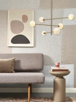 it's about RoMi Hanglamp glas/ijzer Carrara 3-arm met 6 bollen wit marmerprint/goud