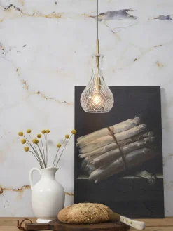 it's about RoMi Hanglamp glas Brussels Ø 14 transparant/goud druppel