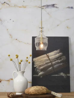it's about RoMi Hanglamp glas Brussels Ø 13 transparant/goud rechtvormig