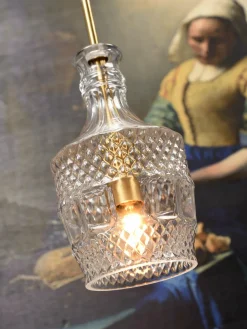 it's about RoMi Hanglamp glas Brussels Ø 13 transparant/goud rechtvormig