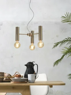 it's about RoMi Kroonluchter ijzer Cannes 3-arm goud S