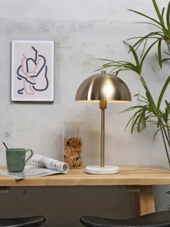 it's about RoMi Tafellamp ijzer/marmer Toulouse h.45cm kap Ø25 goud