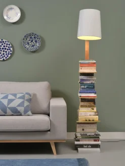 it's about RoMi Vloerlamp ijzer/hout Cambridge voor boeken naturel/ wit