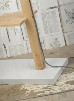 it's about RoMi Vloerlamp ijzer/hout Cambridge voor boeken naturel/ wit