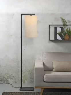 it's about RoMi Vloerlamp ijzer/zwart Boston licht linnen
