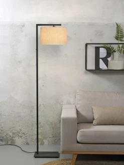 it's about RoMi Vloerlamp ijzer/zwart Boston licht linnen