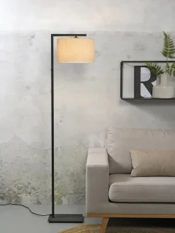 it's about RoMi Vloerlamp ijzer/zwart Boston licht linnen