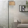 it's about RoMi Vloerlamp ijzer/zwart Boston donker linnen