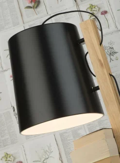 it's about RoMi Vloerlamp ijzer/hout Cambridge voor boeken naturel/ zwart