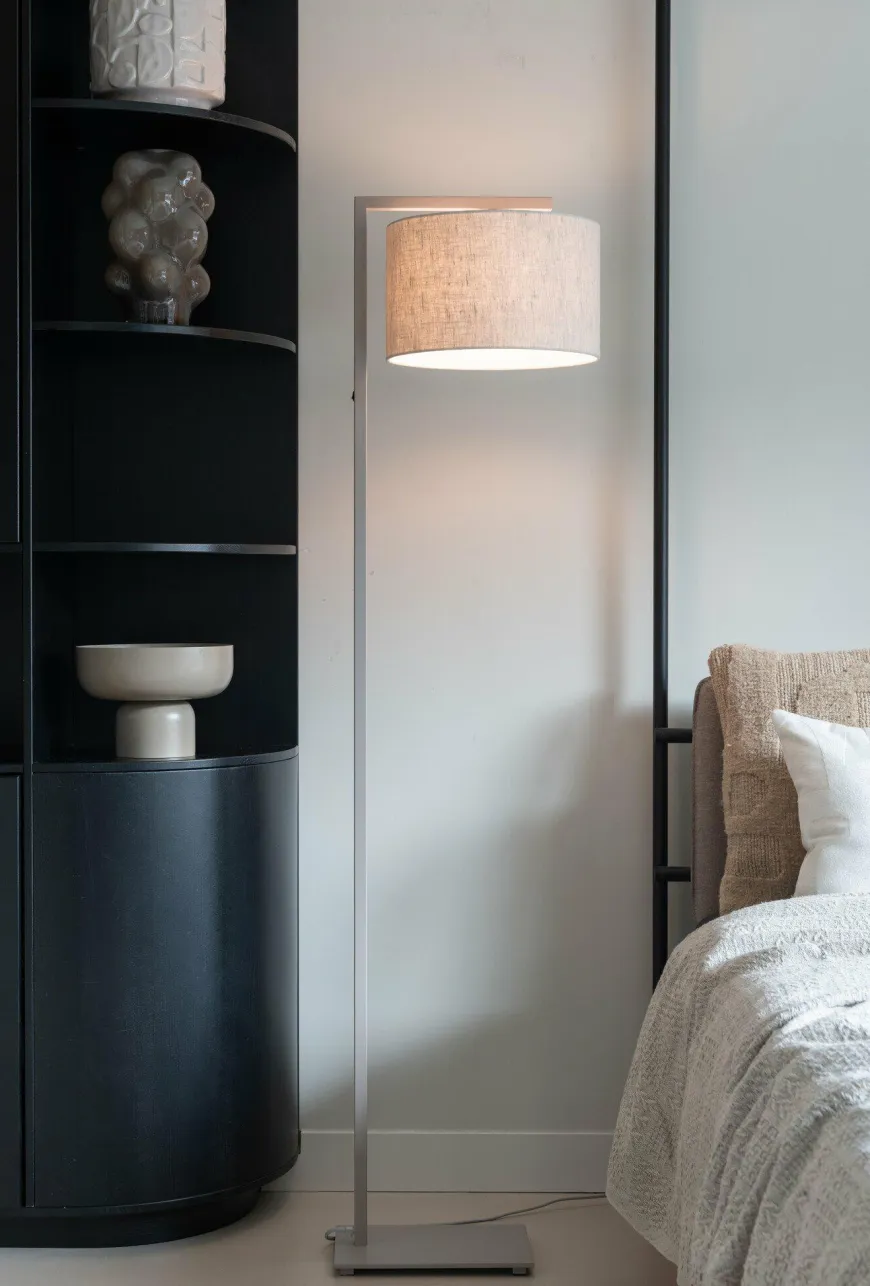 it's about RoMi Vloerlamp Boston zand/kap 3220 linnen licht