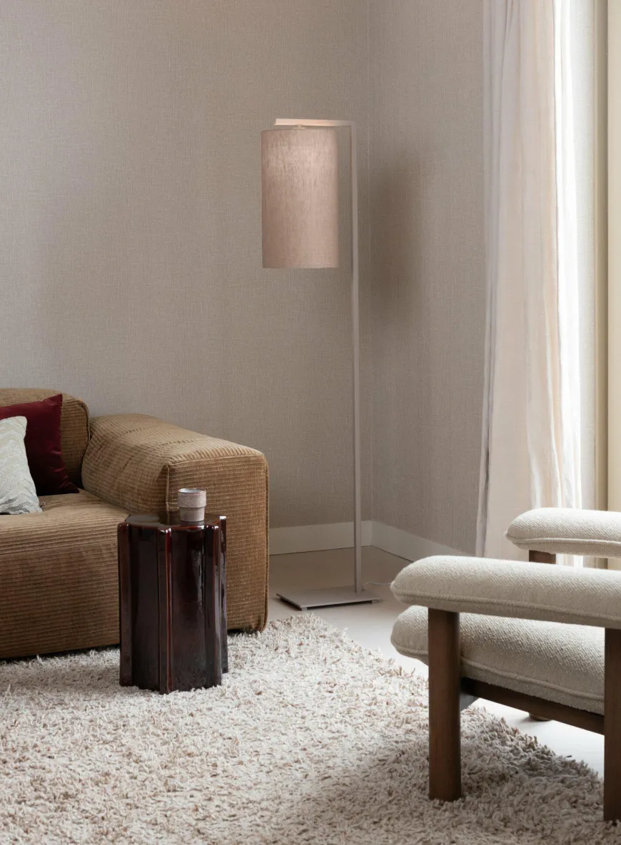 it's about RoMi Vloerlamp Boston zand/kap 2545 linnen donker