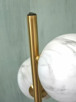 it's about RoMi Voerlamp glas/ijzer Carrara 3-bol wit marmerprint/goud