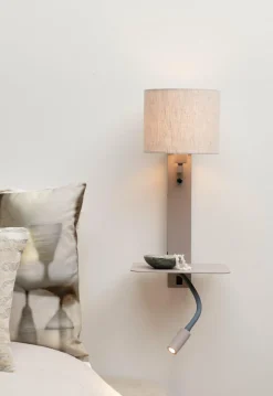 it's about RoMi Wandlamp Florence+leeslamp zand/kap 1815 linnen licht