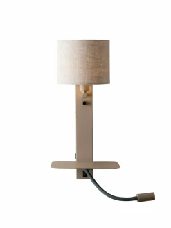 it's about RoMi Wandlamp Florence+leeslamp zand/kap 1815 linnen licht