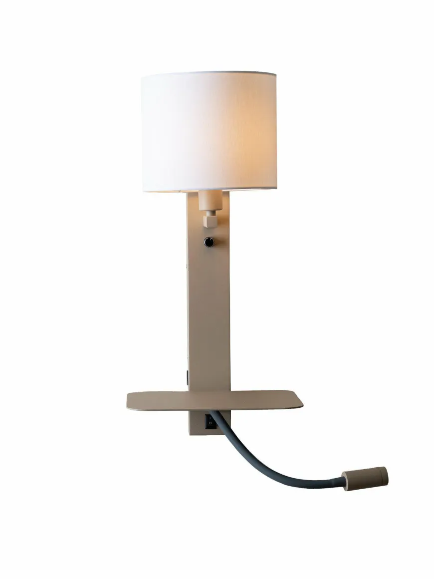 it's about RoMi Wandlamp Florence+leeslamp zand/kap 1815 wit