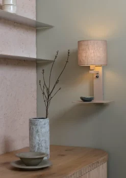 it's about RoMi Wandlamp Florence zand/kap 1815 linnen donker