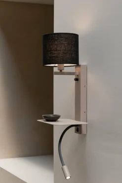 it's about RoMi Wandlamp Florence+leeslamp zand/kap 1815 zwart