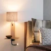 it's about RoMi Wandlamp Florence+leeslamp zand/kap 1815 linnen donker