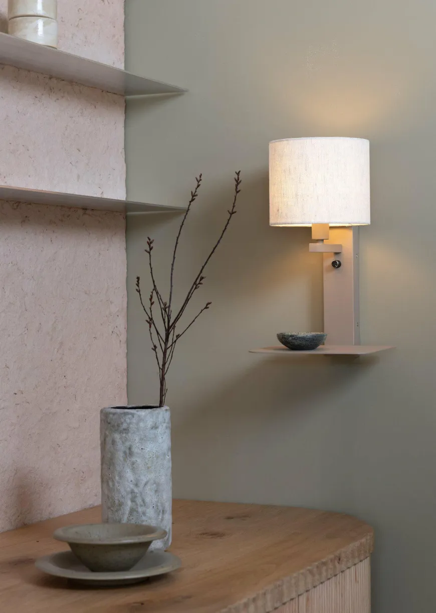 it's about RoMi Wandlamp Florence zand/kap 1815 wit