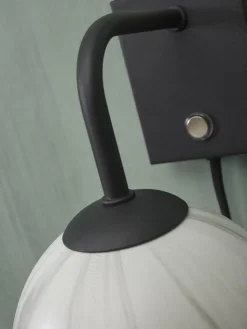 it's about RoMi Wandlamp glas/ijzer Carrara bol wit marmerprint/zwart