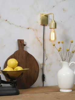 it's about RoMi Wandlamp ijzer Madrid 18x7xh.14cm goud S