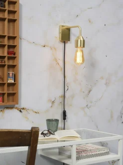 it's about RoMi Wandlamp ijzer Madrid 18x7xh.14cm goud S