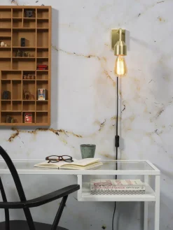 it's about RoMi Wandlamp ijzer Madrid 18x7xh.14cm goud S