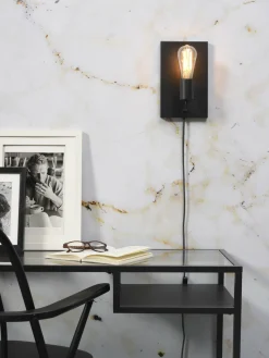 it's about RoMi Wandlamp ijzer Madrid b.15xh.25cm zwart L