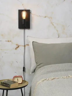 it's about RoMi Wandlamp ijzer Madrid b.15xh.25cm zwart L