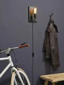 it's about RoMi Wandlamp ijzer Madrid b.15xh.25cm zwart L