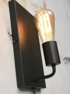 it's about RoMi Wandlamp ijzer Madrid b.15xh.25cm zwart L